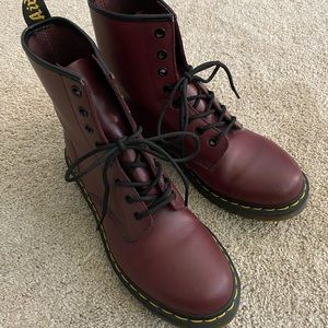 Dr. Martens Dark Red AirWair 1460W Boots